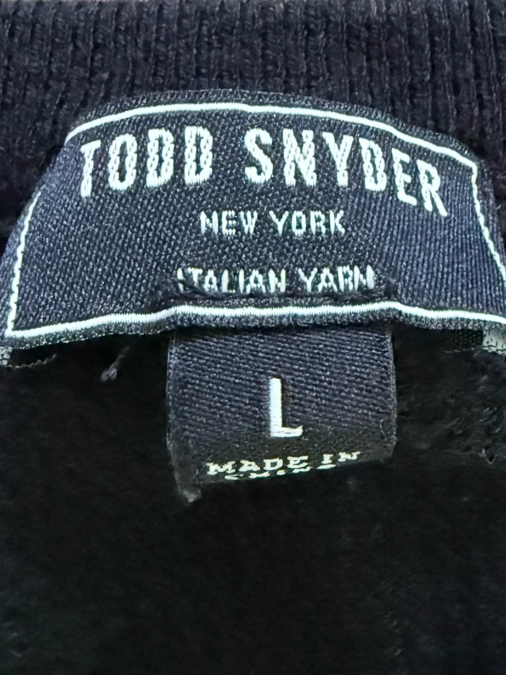 Todd Snyder Italian Yarn Organic Cotton Silk Crewneck Sweater Black Large